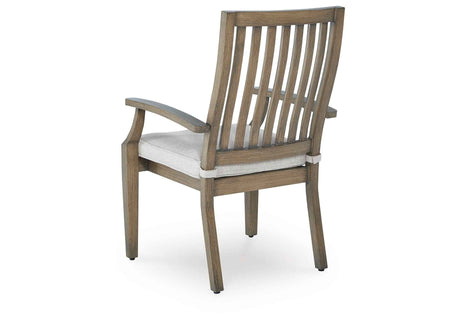 Rainier Ranch Brown/Beige Outdoor Dining Table and 4 Chairs by Ashley at Eve Furniture