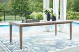 Rainier Ranch Brown/Beige Outdoor Dining Table and 4 Chairs by Ashley at Eve Furniture