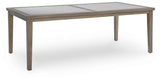 Rainier Ranch Brown/Beige Outdoor Dining Table and 4 Chairs by Ashley at Eve Furniture