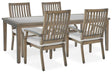 Rainier Ranch Brown/Beige Outdoor Dining Table and 4 Chairs by Ashley at Eve Furniture