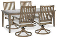 Rainier Ranch Brown/Beige Outdoor Dining Table and 4 Chairs by Ashley at Eve Furniture