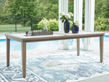 Rainier Ranch Brown/Beige Outdoor Dining Table by Ashley at Eve Furniture