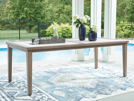 Rainier Ranch Brown/Beige Outdoor Dining Table by Ashley at Eve Furniture