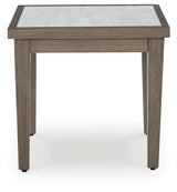 Rainier Ranch Brown/Beige Outdoor End Table by Ashley at Eve Furniture