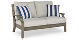 Rainier Ranch Brown/Beige Outdoor Sofa and Loveseat by Ashley at Eve Furniture
