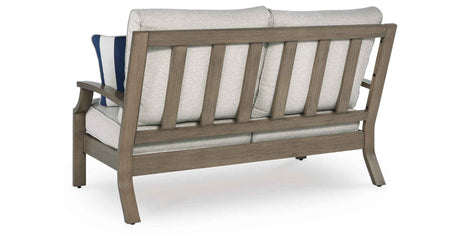 Rainier Ranch Brown/Beige Outdoor Sofa and Loveseat by Ashley at Eve Furniture