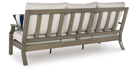 Rainier Ranch Brown/Beige Outdoor Sofa and Loveseat by Ashley at Eve Furniture