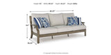 Rainier Ranch Brown/Beige Outdoor Sofa and Loveseat by Ashley at Eve Furniture