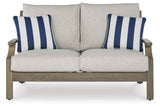 Rainier Ranch Brown/Beige Outdoor Sofa and Loveseat by Ashley at Eve Furniture