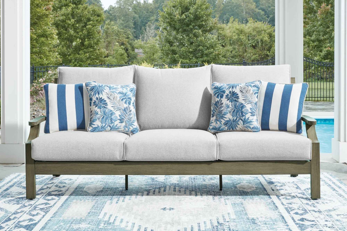 Rainier Ranch Brown/Beige Outdoor Sofa and Loveseat by Ashley at Eve Furniture