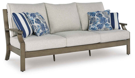 Rainier Ranch Brown/Beige Outdoor Sofa and Loveseat by Ashley at Eve Furniture