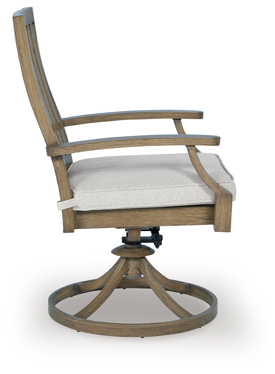 Rainier Ranch Brown/Beige Outdoor Swivel Chair with Cushion (Set of 2) by Ashley at Eve Furniture