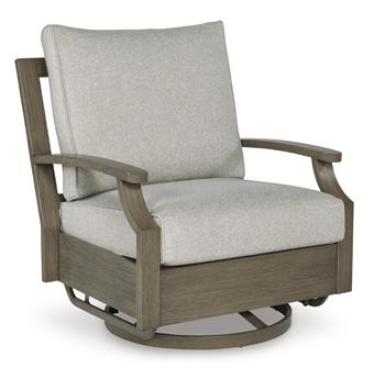 Rainier Ranch Outdoor Swivel Glider Chair with Cushion by Ashley at Eve Furniture