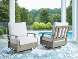 Rainier Ranch Outdoor Swivel Glider Chair with Cushion by Ashley at Eve Furniture