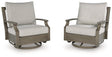 Rainier Ranch Outdoor Swivel Glider Chair with Cushion by Ashley at Eve Furniture