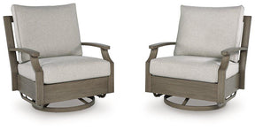 Rainier Ranch Outdoor Swivel Glider Chair with Cushion by Ashley at Eve Furniture
