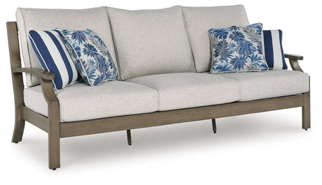 Rainier Ranch Brown/Beige Outdoor Sofa with Cushion by Ashley at Eve Furniture