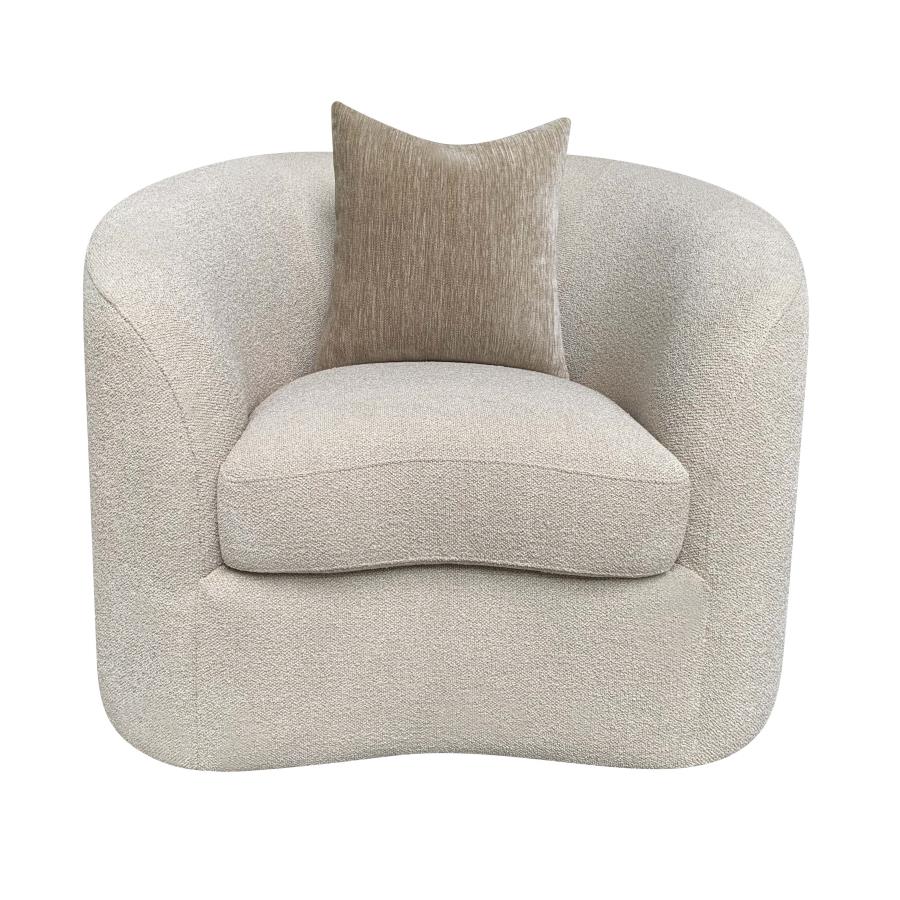 Rainn Camel Transitional Boucle Wraparound Accent Chair