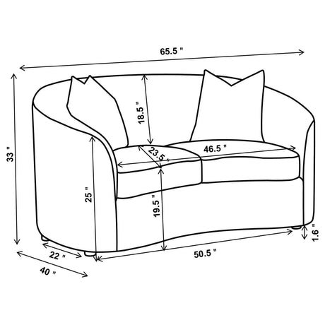 Rainn Latte 3-Piece Upholstered Tight Back Living Room Set by Coaster at Eve Furniture