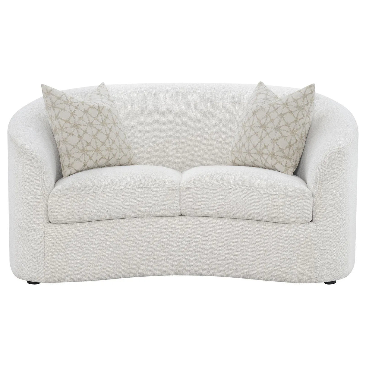 Rainn Latte Upholstered Tight Back Loveseat by Coaster at Eve Furniture