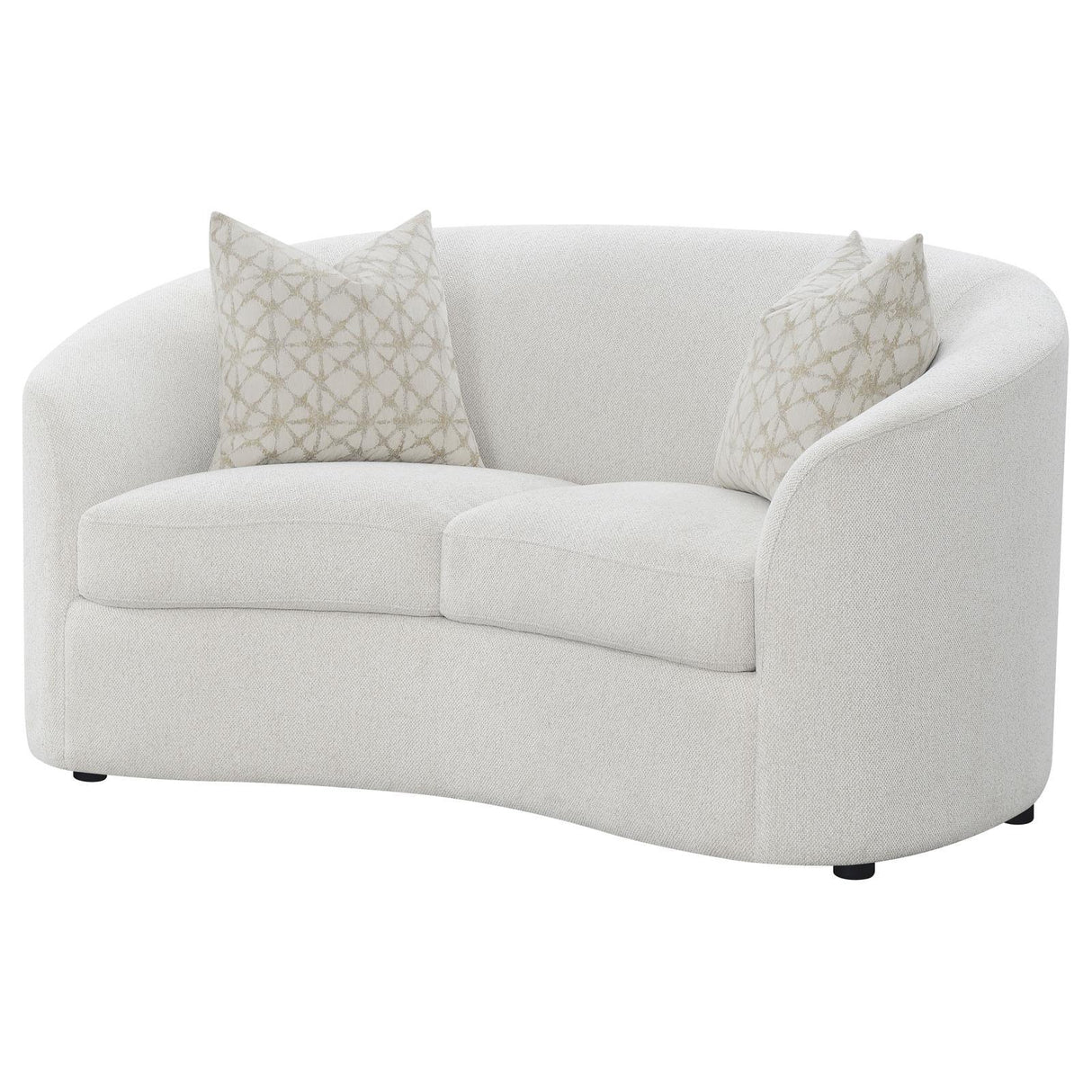 Rainn Latte Upholstered Tight Back Loveseat by Coaster at Eve Furniture