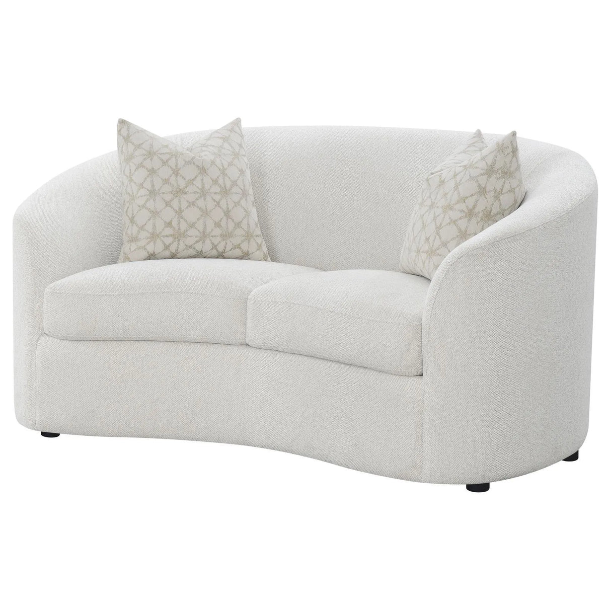 Rainn Latte Upholstered Tight Back Loveseat by Coaster at Eve Furniture