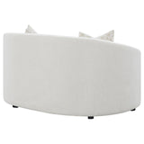 Rainn Latte Upholstered Tight Back Loveseat by Coaster at Eve Furniture