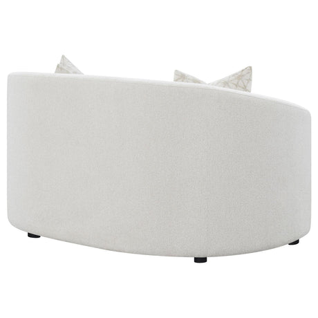 Rainn Latte Upholstered Tight Back Loveseat by Coaster at Eve Furniture
