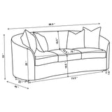 Rainn Latte Upholstered Tight Back Sofa by Coaster at Eve Furniture