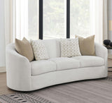 Rainn Latte Upholstered Tight Back Sofa by Coaster at Eve Furniture
