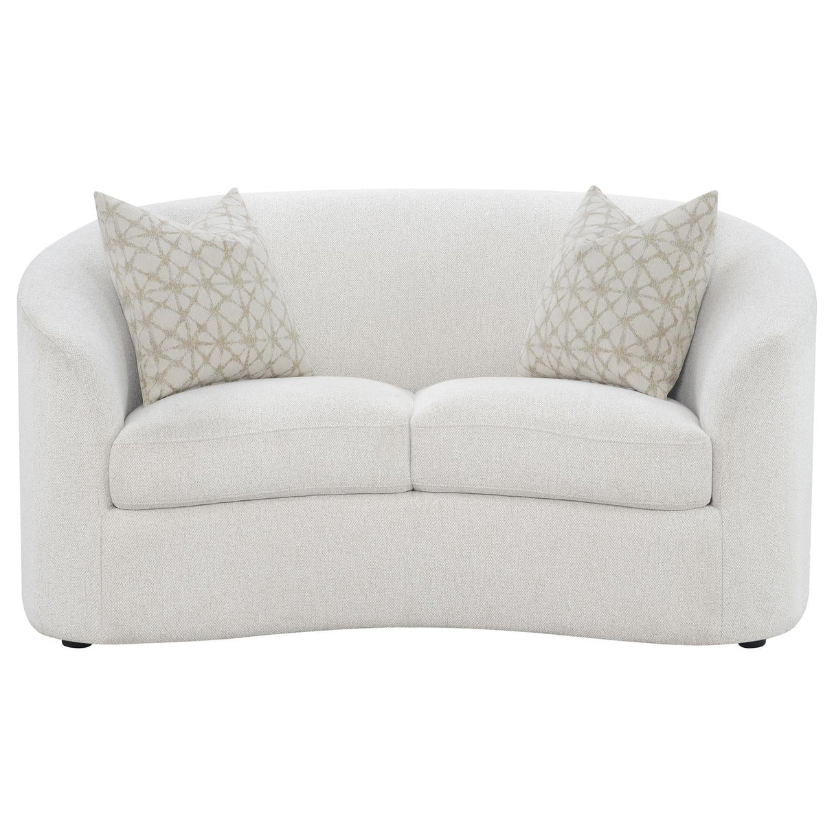 Rainn Upholstered Tight Back Loveseat Latte