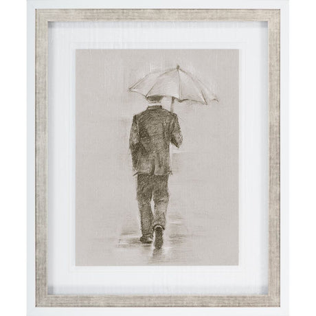 Rainy Day Rendezvous by Mercana Studio Hand Embelished Textured Framed Art Print Matted under Glass by Mercana at Eve Furniture