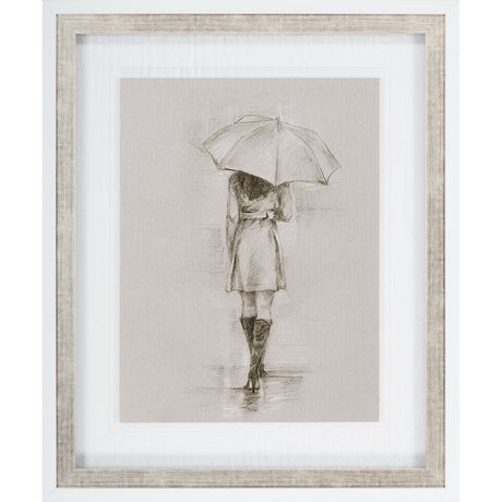 Rainy Day Rendezvous by Mercana Studio Hand Embelished Textured Framed Art Print Matted under Glass by Mercana at Eve Furniture