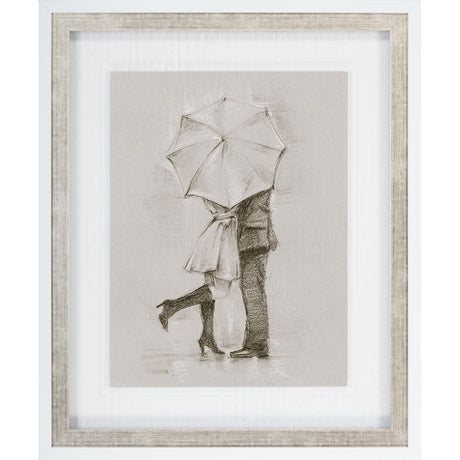 Rainy Day Rendezvous by Mercana Studio Hand Embelished Textured Framed Art Print Matted under Glass by Mercana at Eve Furniture