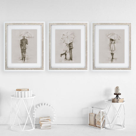 Rainy Day Rendezvous by Mercana Studio Hand Embelished Textured Framed Art Print Matted under Glass by Mercana at Eve Furniture