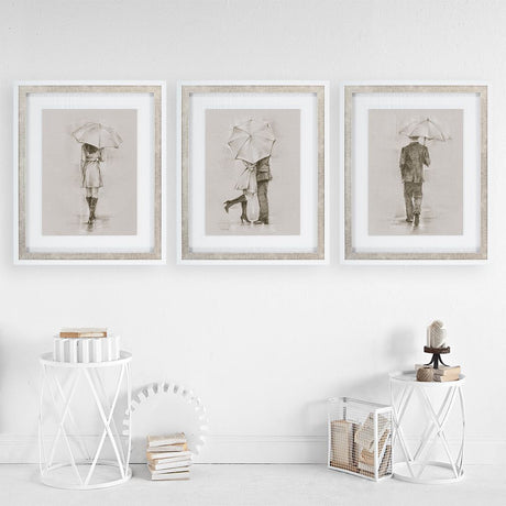 Rainy Day Rendezvous by Mercana Studio Hand Embelished Textured Framed Art Print Matted under Glass by Mercana at Eve Furniture