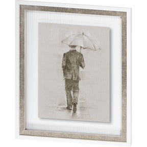 Rainy Day Rendezvous by Mercana Studio Hand Embelished Textured Framed Art Print Matted under Glass by Mercana at Eve Furniture