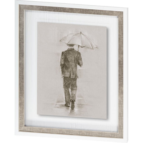 Rainy Day Rendezvous by Mercana Studio Hand Embelished Textured Framed Art Print Matted under Glass by Mercana at Eve Furniture