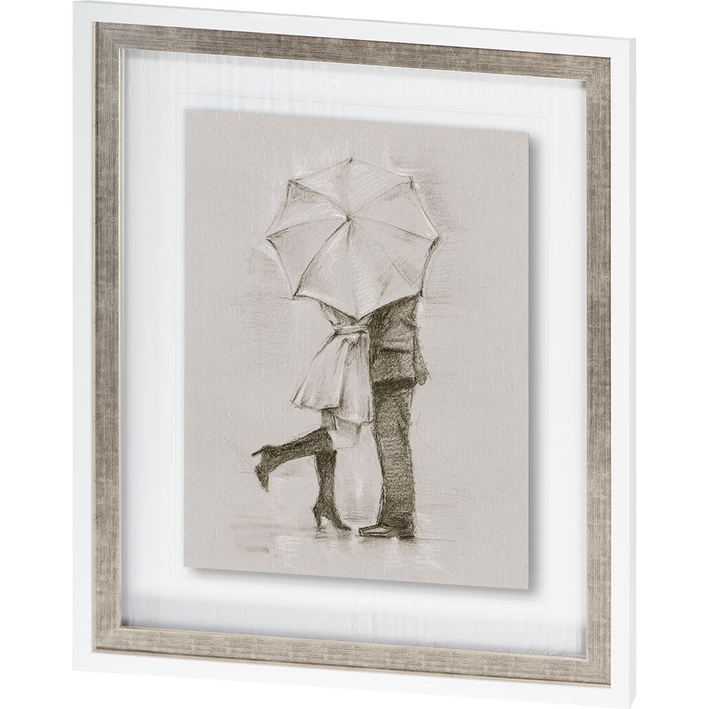 Rainy Day Rendezvous by Mercana Studio Hand Embelished Textured Framed Art Print Matted under Glass by Mercana at Eve Furniture