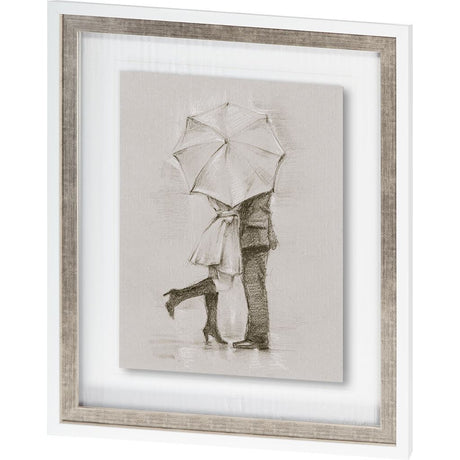 Rainy Day Rendezvous by Mercana Studio Hand Embelished Textured Framed Art Print Matted under Glass by Mercana at Eve Furniture