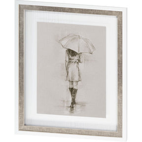 Rainy Day Rendezvous by Mercana Studio Hand Embelished Textured Framed Art Print Matted under Glass by Mercana at Eve Furniture