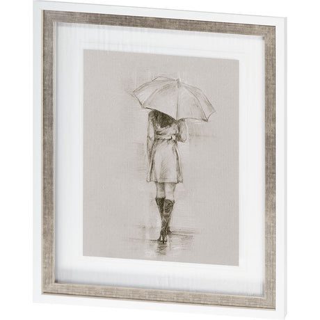 Rainy Day Rendezvous by Mercana Studio Hand Embelished Textured Framed Art Print Matted under Glass by Mercana at Eve Furniture