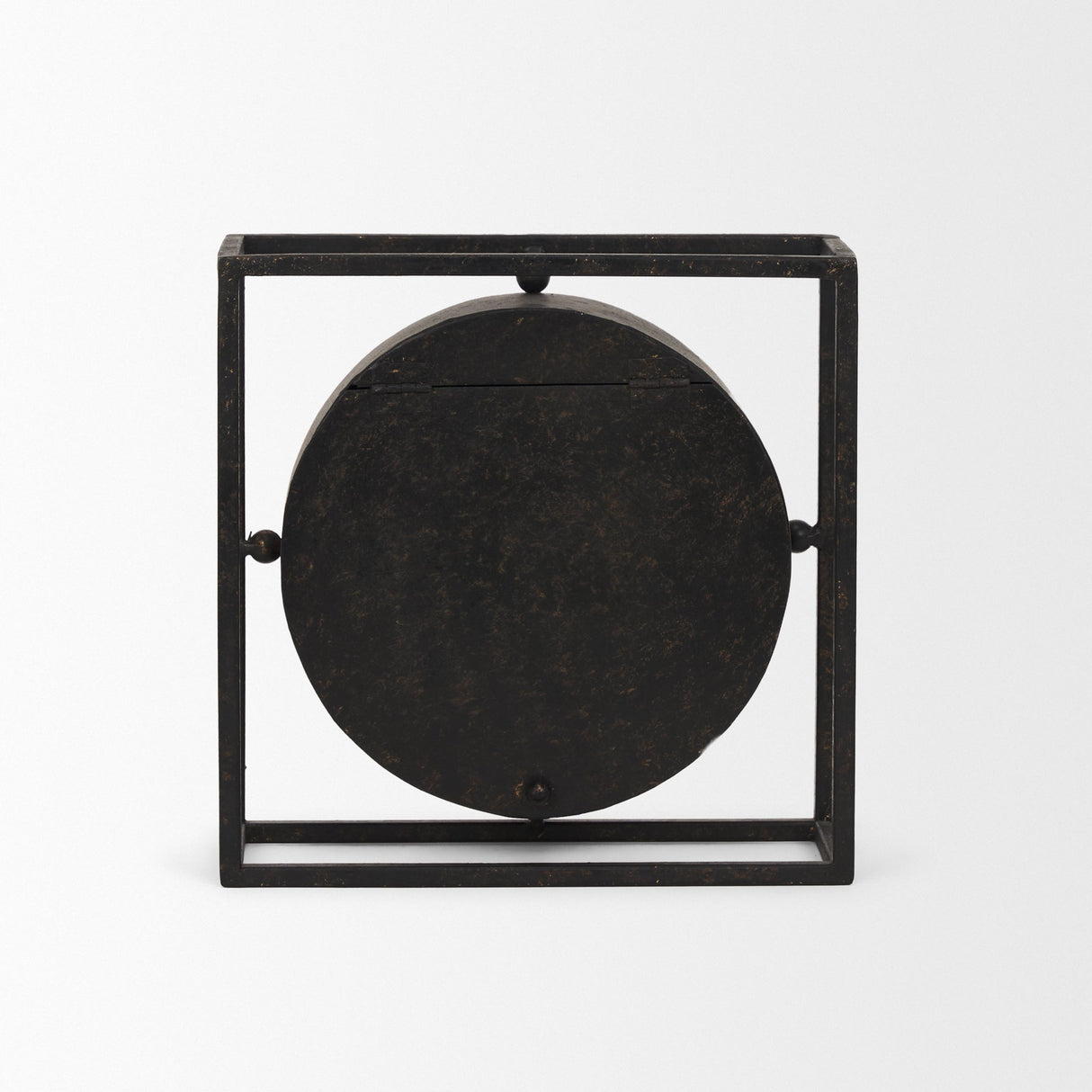 Raisa Black w/ Gold Antiquing Metal Table Clock by Mercana at Eve Furniture