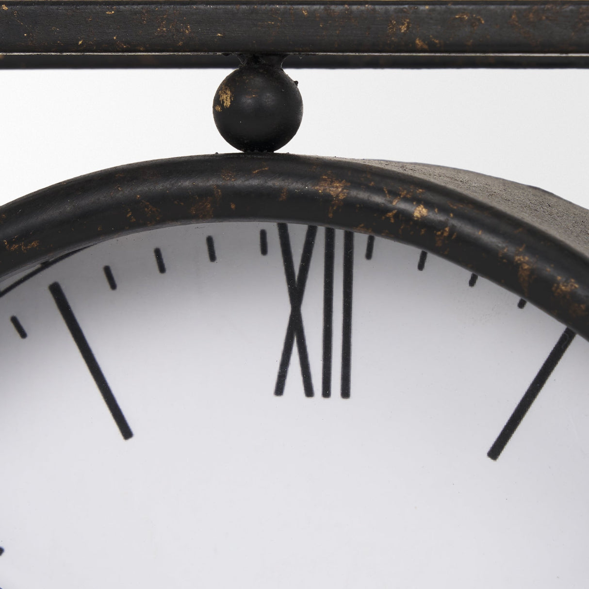 Raisa Black w/ Gold Antiquing Metal Table Clock by Mercana at Eve Furniture
