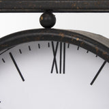 Raisa Black w/ Gold Antiquing Metal Table Clock by Mercana at Eve Furniture
