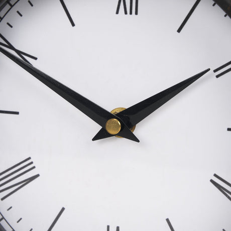 Raisa Black w/ Gold Antiquing Metal Table Clock by Mercana at Eve Furniture