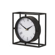 Raisa Black w/ Gold Antiquing Metal Table Clock by Mercana at Eve Furniture