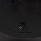 Raja Matte Black Metal w/ Wood Table Clock by Mercana at Eve Furniture