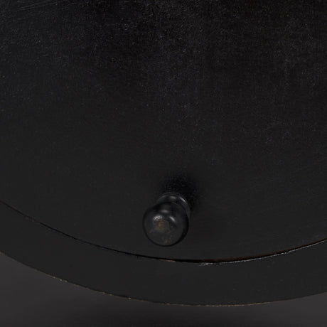 Raja Matte Black Metal w/ Wood Table Clock by Mercana at Eve Furniture