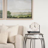 Raja Matte Black Metal w/ Wood Table Clock by Mercana at Eve Furniture